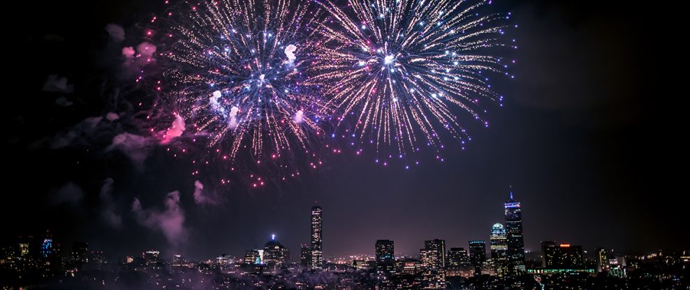 Fireworks over Boston